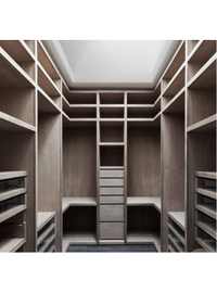 П-образная гардеробная комната в классическом стиле Астрахань