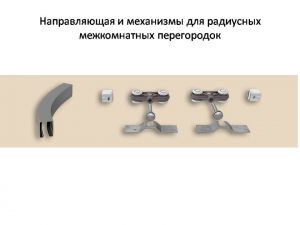 Направляющая и механизмы верхний подвес для радиусных межкомнатных перегородок Астрахань